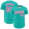 Custom Aqua Black-White 3D Pattern Design Confetti Colorful Speckle Authentic Baseball Jersey