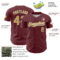 Custom Burgundy Old Gold-White 3D Pattern Design Confetti Colorful Speckle Authentic Baseball Jersey