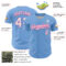 Custom Light Blue White-Pink 3D Pattern Design Confetti Colorful Speckle Authentic Baseball Jersey