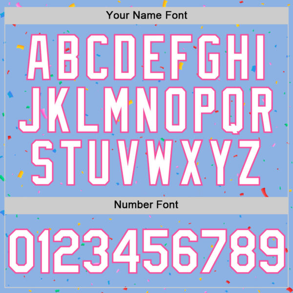 Custom Light Blue White-Pink 3D Pattern Design Confetti Colorful Speckle Authentic Baseball Jersey