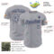 Custom Gray Navy 3D Pattern Design Confetti Colorful Speckle Authentic Baseball Jersey