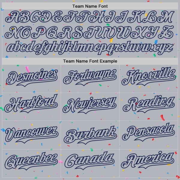 Custom Gray Navy 3D Pattern Design Confetti Colorful Speckle Authentic Baseball Jersey