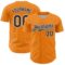 Custom Bay Orange Black-White 3D Pattern Design Confetti Colorful Speckle Authentic Baseball Jersey