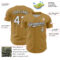 Custom Old Gold White-Black 3D Pattern Design Confetti Colorful Speckle Authentic Baseball Jersey