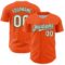 Custom Orange White-Kelly Green 3D Pattern Design Confetti Colorful Speckle Authentic Baseball Jersey