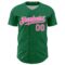 Custom Kelly Green Pink-White 3D Pattern Design Confetti Colorful Speckle Authentic Baseball Jersey