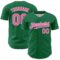 Custom Kelly Green Pink-White 3D Pattern Design Confetti Colorful Speckle Authentic Baseball Jersey