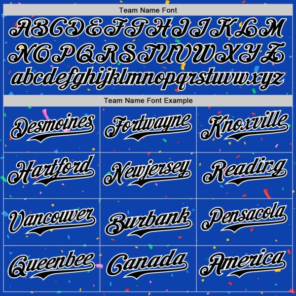 Custom Thunder Blue Black-White 3D Pattern Design Confetti Colorful Speckle Authentic Baseball Jersey