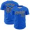 Custom Thunder Blue Black-White 3D Pattern Design Confetti Colorful Speckle Authentic Baseball Jersey