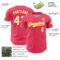Custom Neon Pink White-Yellow 3D Pattern Design Confetti Colorful Speckle Authentic Baseball Jersey