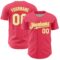 Custom Neon Pink White-Yellow 3D Pattern Design Confetti Colorful Speckle Authentic Baseball Jersey