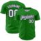 Custom Grass Green White-Purple 3D Pattern Design Confetti Colorful Speckle Authentic Baseball Jersey