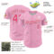 Custom Light Pink Neon Pink-White 3D Pattern Design Confetti Colorful Speckle Authentic Baseball Jersey
