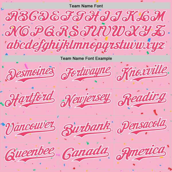 Custom Light Pink Neon Pink-White 3D Pattern Design Confetti Colorful Speckle Authentic Baseball Jersey