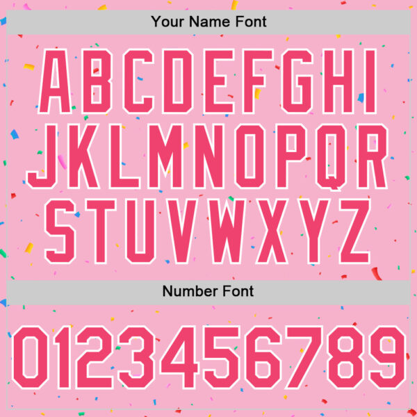 Custom Light Pink Neon Pink-White 3D Pattern Design Confetti Colorful Speckle Authentic Baseball Jersey