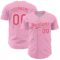 Custom Light Pink Neon Pink-White 3D Pattern Design Confetti Colorful Speckle Authentic Baseball Jersey
