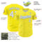 Custom Light Yellow White-Light Blue 3D Pattern Design Confetti Colorful Speckle Authentic Baseball Jersey