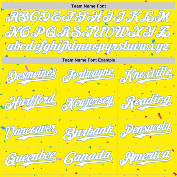 Custom Light Yellow White-Light Blue 3D Pattern Design Confetti Colorful Speckle Authentic Baseball Jersey