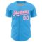 Custom Sky Blue White-Pink 3D Pattern Design Confetti Colorful Speckle Authentic Baseball Jersey