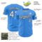 Custom Electric Blue White-Black 3D Pattern Design Confetti Colorful Speckle Authentic Baseball Jersey