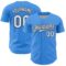 Custom Electric Blue White-Black 3D Pattern Design Confetti Colorful Speckle Authentic Baseball Jersey