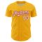 Custom Gold White-Red 3D Pattern Design Confetti Colorful Speckle Authentic Baseball Jersey