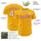 Custom Gold White-Red 3D Pattern Design Confetti Colorful Speckle Authentic Baseball Jersey