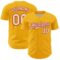Custom Gold White-Red 3D Pattern Design Confetti Colorful Speckle Authentic Baseball Jersey