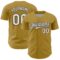 Custom Old Gold White-Black 3D Pattern Design Confetti Colorful Speckle Authentic Baseball Jersey