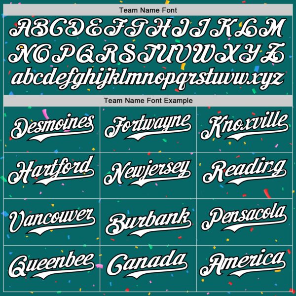 Custom Teal White-Black 3D Pattern Design Confetti Colorful Speckle Authentic Baseball Jersey