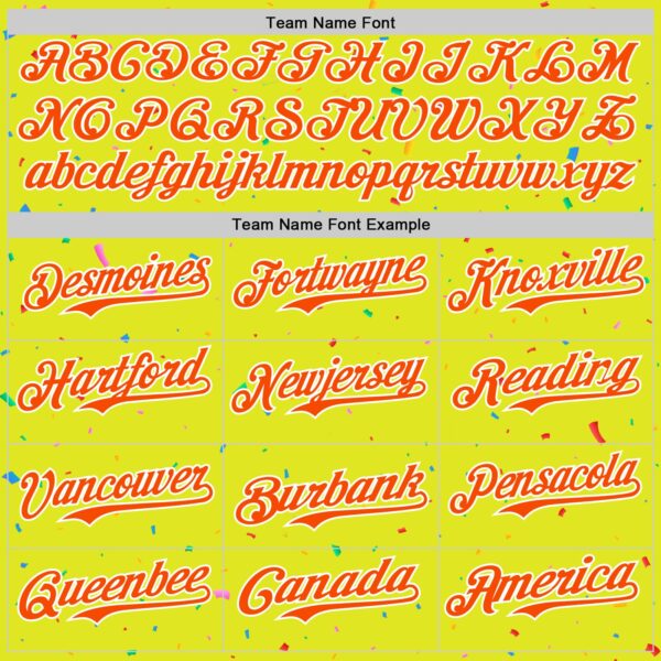 Custom Neon Yellow White-Black 3D Pattern Design Confetti Colorful Speckle Authentic Baseball Jersey