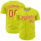 Custom Neon Yellow White-Black 3D Pattern Design Confetti Colorful Speckle Authentic Baseball Jersey