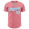 Custom Medium Pink White-Sky Blue 3D Pattern Design Confetti Colorful Speckle Authentic Baseball Jersey