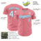 Custom Medium Pink White-Sky Blue 3D Pattern Design Confetti Colorful Speckle Authentic Baseball Jersey