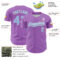 Custom Medium Purple Light Blue-White 3D Pattern Design Confetti Colorful Speckle Authentic Baseball Jersey