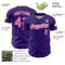 Custom Purple Pink-White 3D Pattern Design Confetti Colorful Speckle Authentic Baseball Jersey