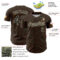 Custom Brown Black-Cream 3D Pattern Design Confetti Colorful Speckle Authentic Baseball Jersey