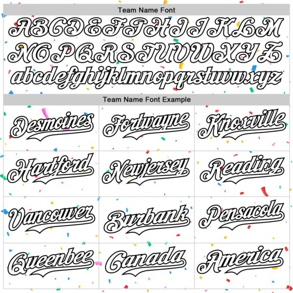 Custom White Black 3D Pattern Design Confetti Colorful Speckle Authentic Baseball Jersey