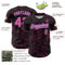 Custom Black Pink-Light Blue Curve Lines Authentic Baseball Jersey