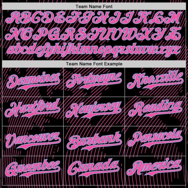 Custom Black Pink-Light Blue Curve Lines Authentic Baseball Jersey