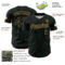 Custom Black Kelly Green-Old Gold Curve Lines Authentic Baseball Jersey