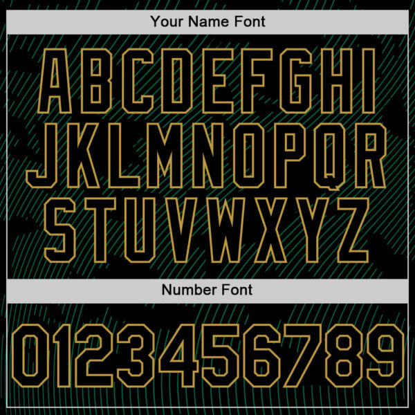 Custom Black Kelly Green-Old Gold Curve Lines Authentic Baseball Jersey