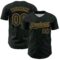 Custom Black Kelly Green-Old Gold Curve Lines Authentic Baseball Jersey
