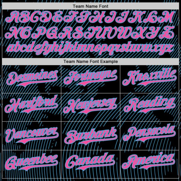 Custom Black Pink-Sky Blue Curve Lines Authentic Baseball Jersey