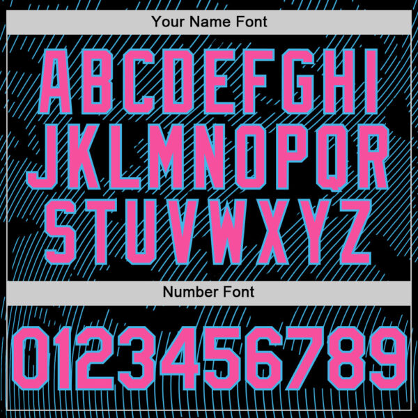 Custom Black Pink-Sky Blue Curve Lines Authentic Baseball Jersey