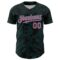 Custom Black Neon Pink-Aqua Curve Lines Authentic Baseball Jersey