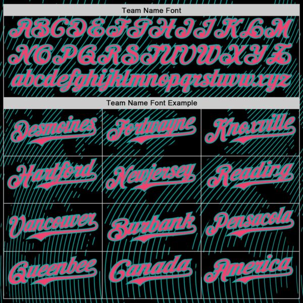 Custom Black Neon Pink-Aqua Curve Lines Authentic Baseball Jersey