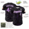 Custom Black Medium Purple-White Curve Lines Authentic Baseball Jersey