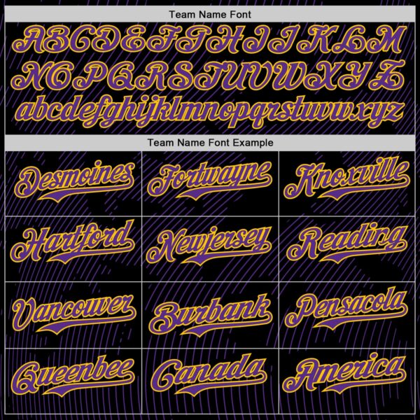 Custom Black Purple-Yellow Curve Lines Authentic Baseball Jersey
