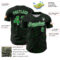 Custom Black Grass Green-White Curve Lines Authentic Baseball Jersey